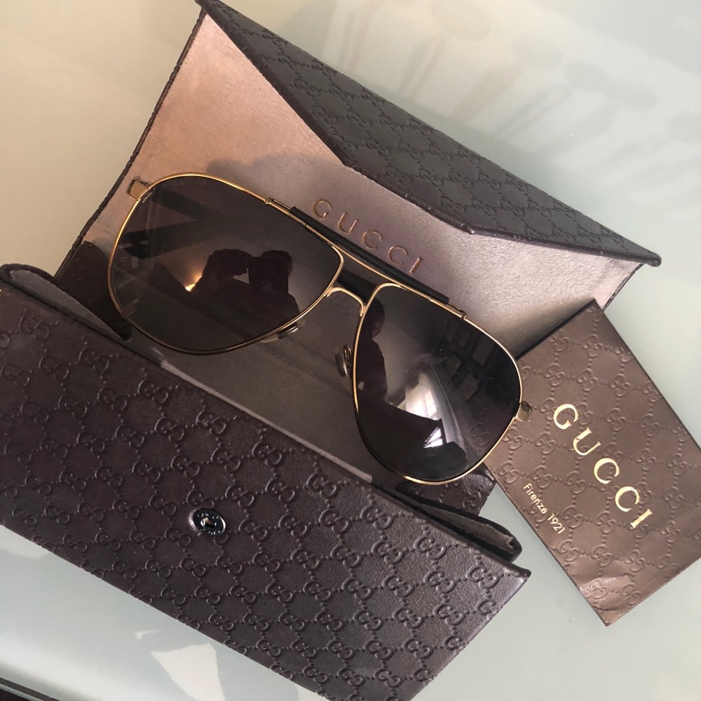 Gucci Leather Aviators-100% Authentic